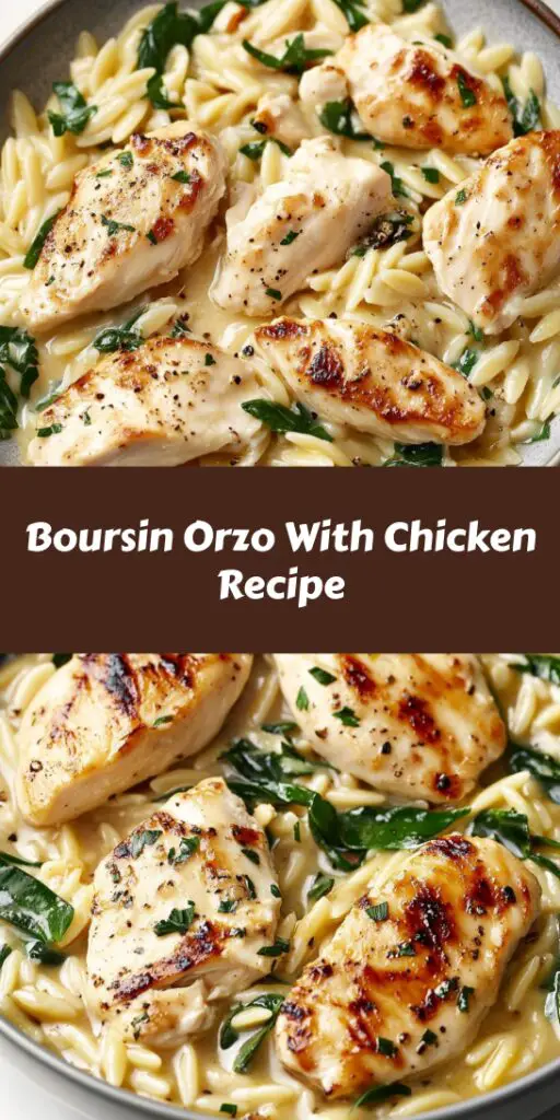 Boursin Orzo With Chicken Recipe