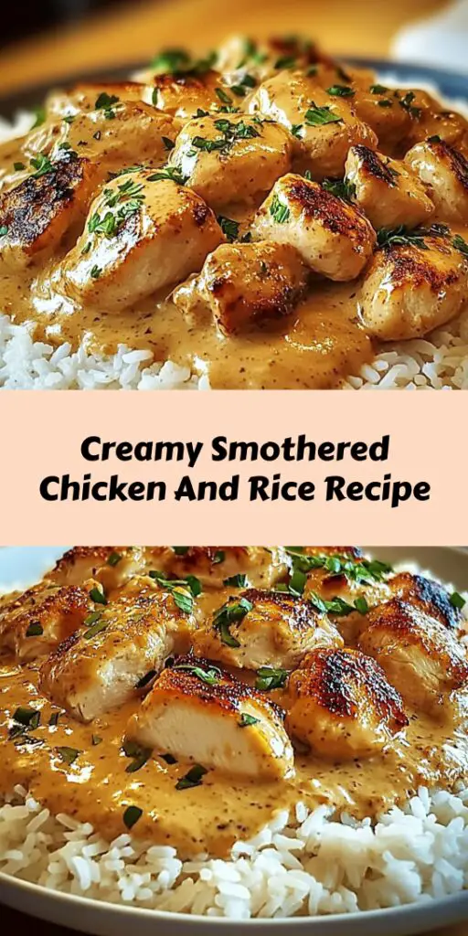 Creamy Smothered Chicken And Rice Recipe