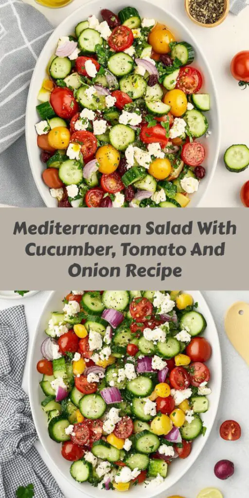 Mediterranean Salad With Cucumber, Tomato And Onion Recipe