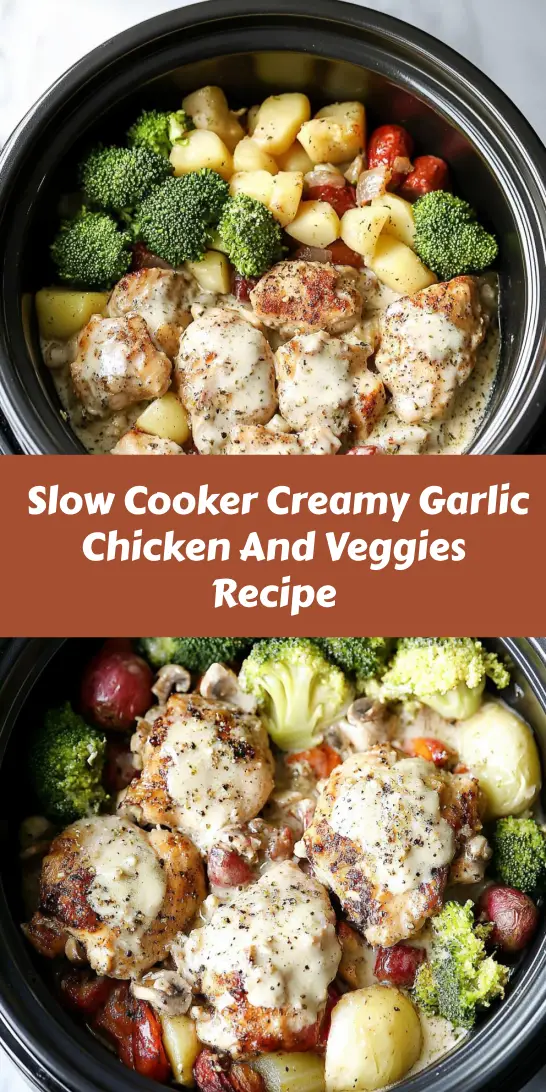 Slow Cooker Creamy Garlic Chicken And Veggies Recipe