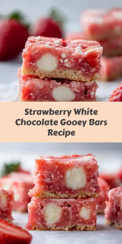 Strawberry White Chocolate Gooey Bars Recipe