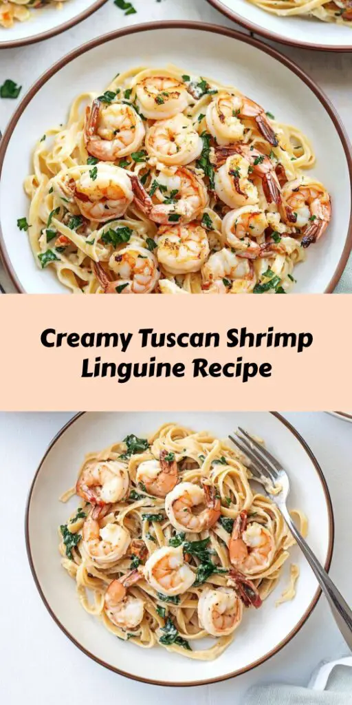 Creamy Tuscan Shrimp Linguine Recipe
