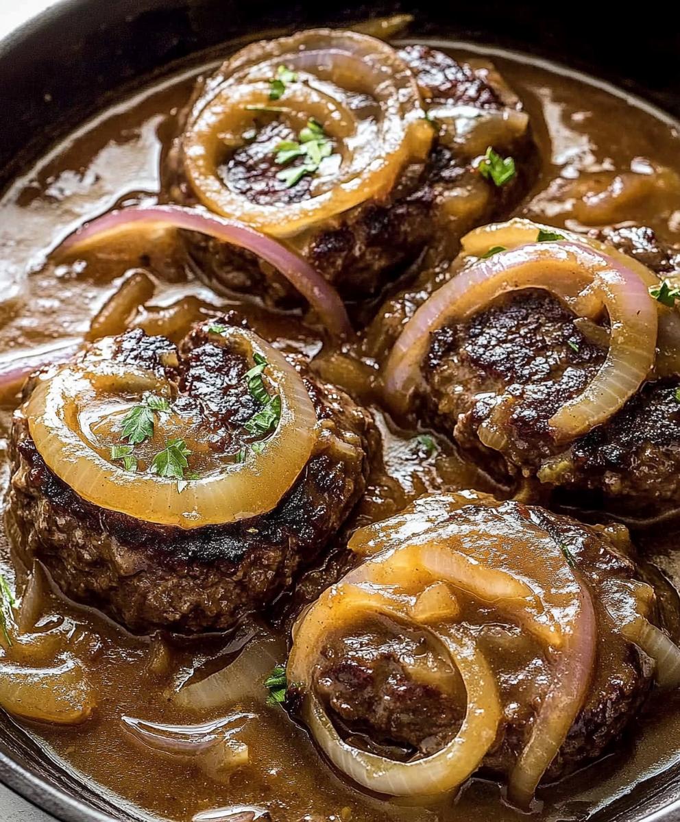 Hamburger Steak With Onion Gravy Recipe