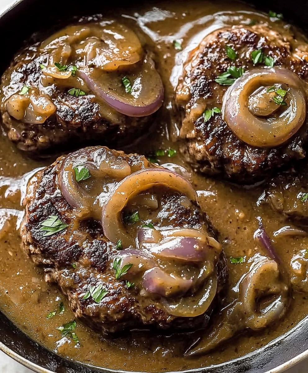 Hamburger Steak With Onion Gravy Recipe