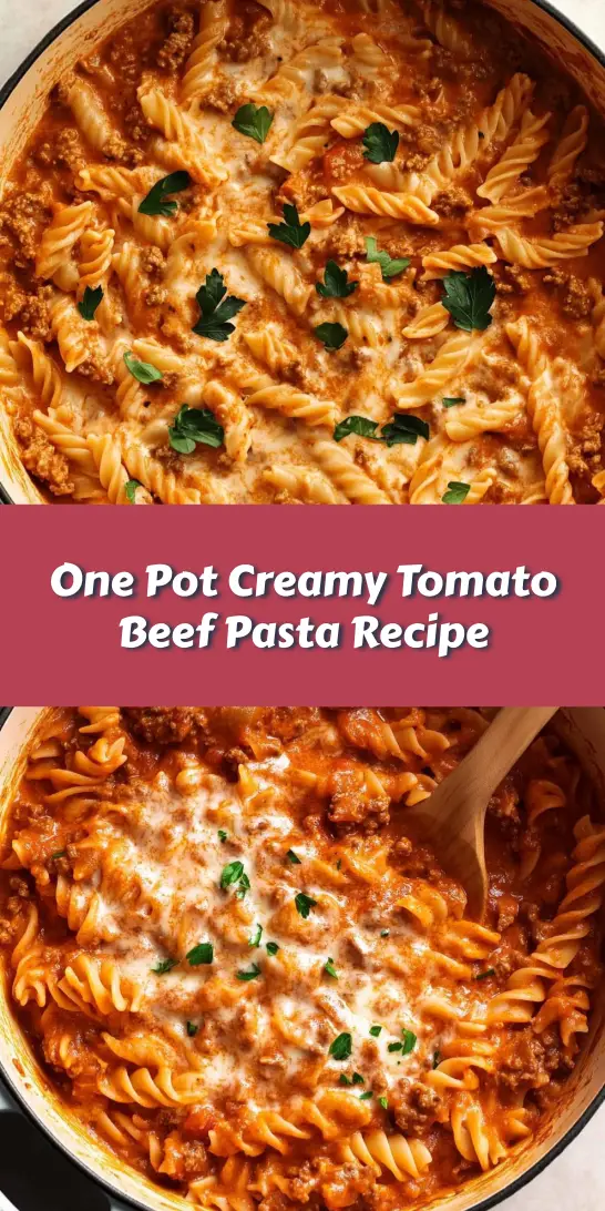 One Pot Creamy Tomato Beef Pasta Recipe
