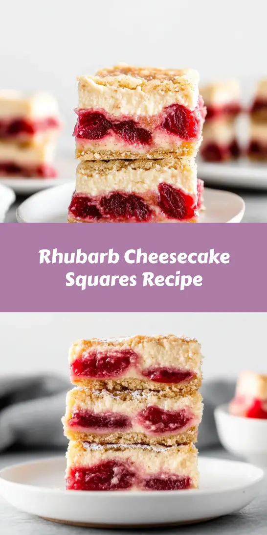 Rhubarb Cheesecake Squares Recipe