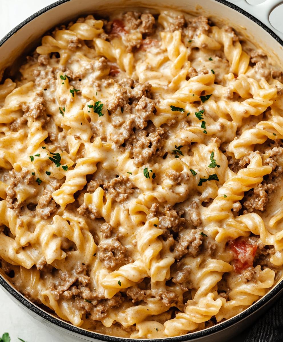 Stovetop Creamy Ground Beef Pasta Recipe
