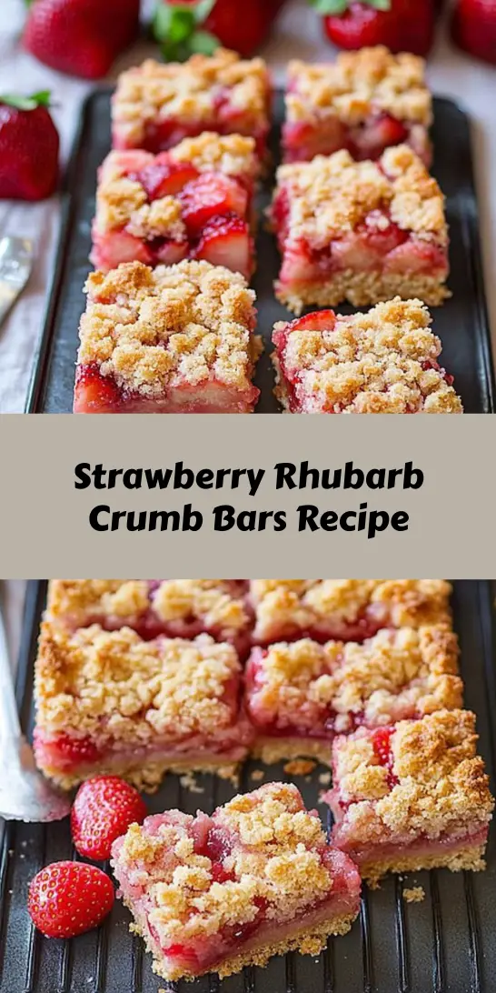 Strawberry Rhubarb Crumb Bars Recipe