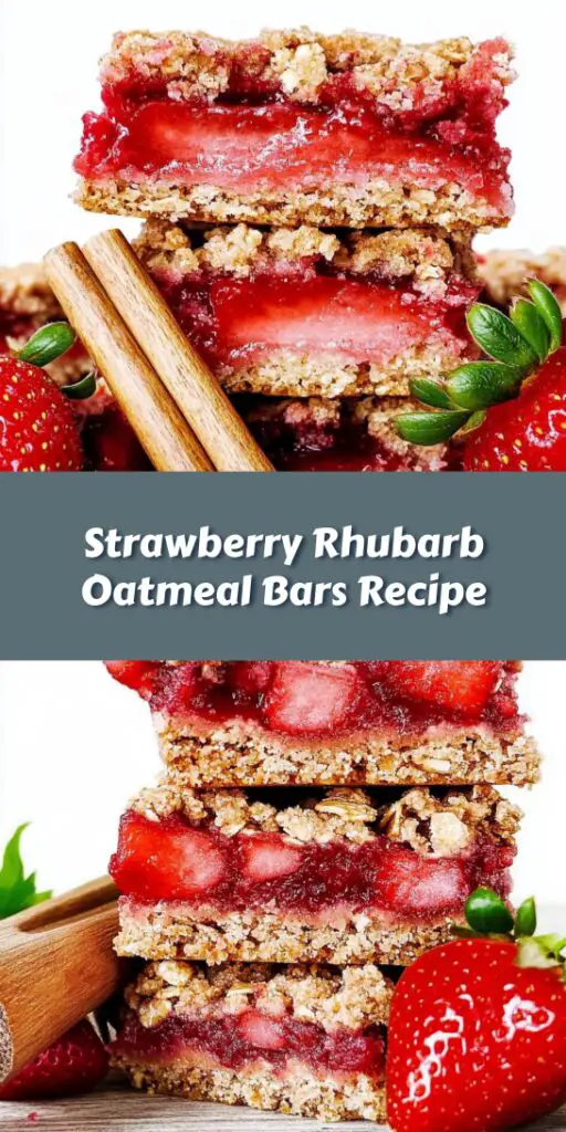 Strawberry Rhubarb Oatmeal Bars Recipe