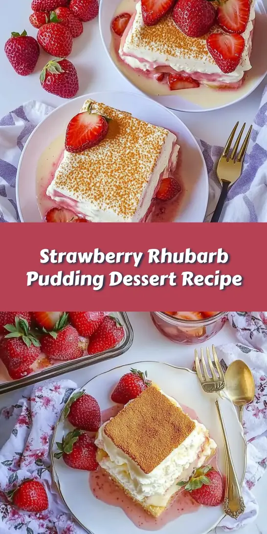 Strawberry Rhubarb Pudding Dessert Recipe
