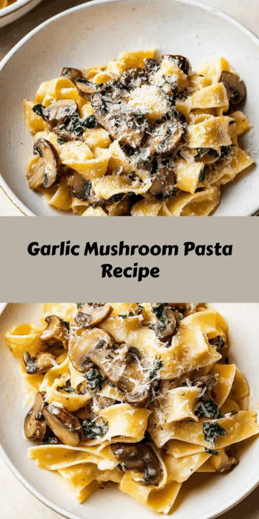 Garlic Mushroom Pasta Recipe