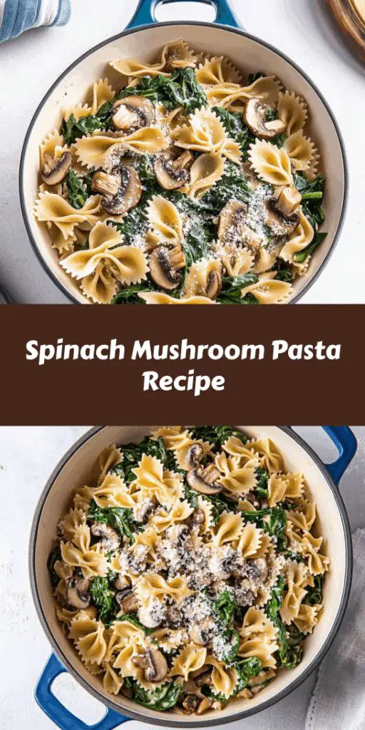 Spinach Mushroom Pasta Recipe