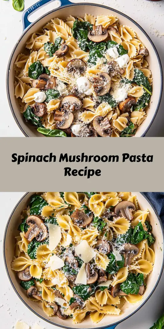 Spinach Mushroom Pasta Recipe