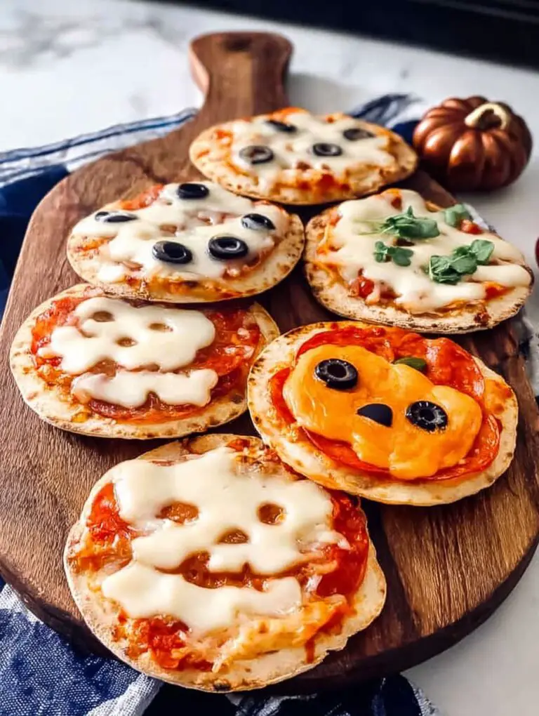 Easy Mini Halloween Pizzas Recipe