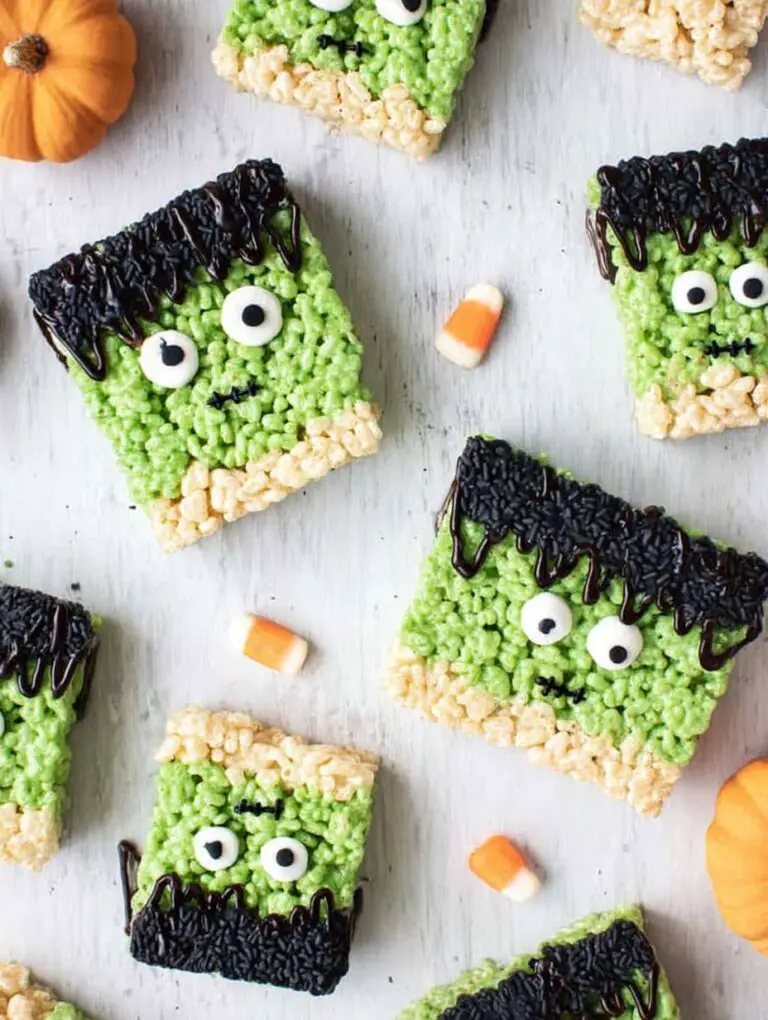 Frankenstein Halloween Rice Krispie Treats Recipe
