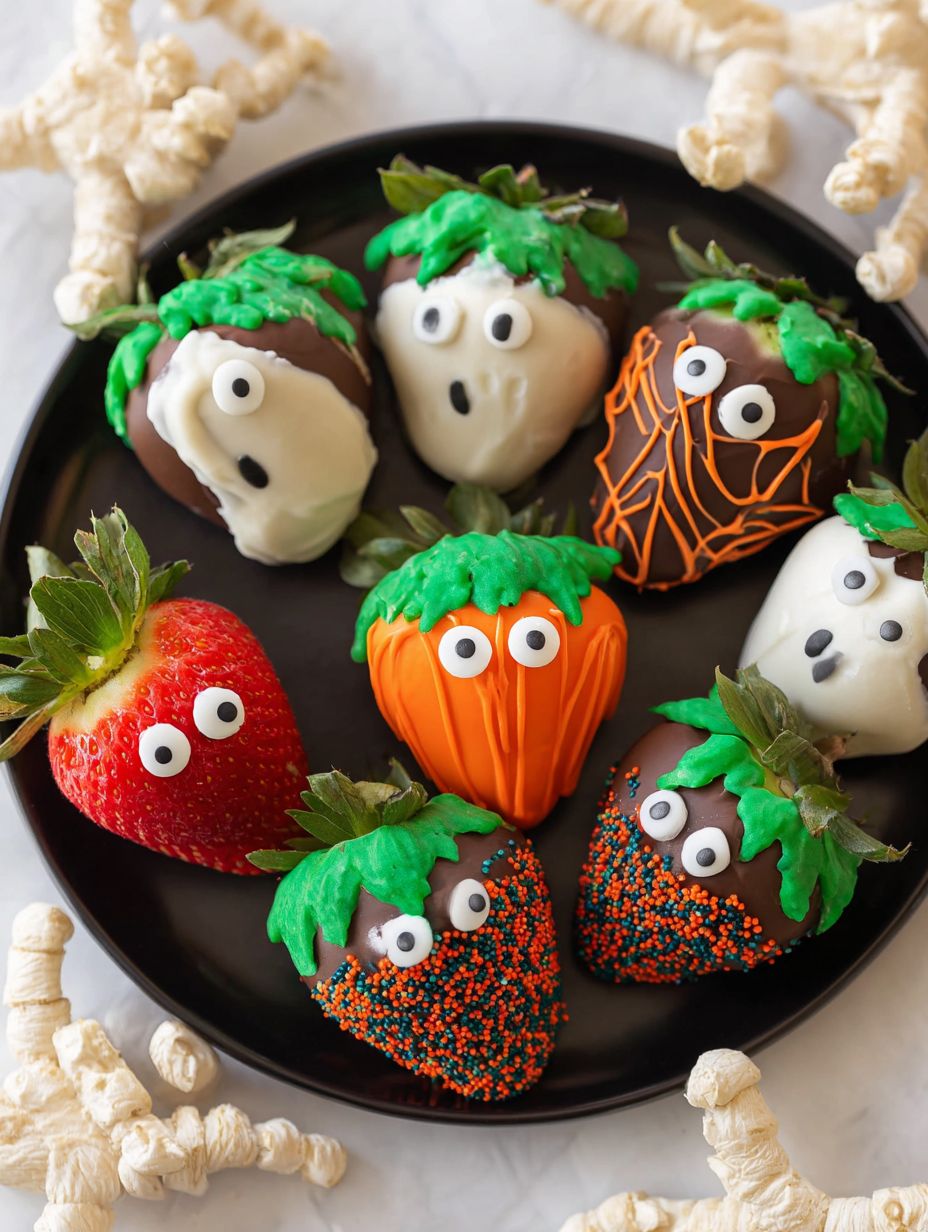 Easy Halloween Chocolate Covered Strawberries Recipe