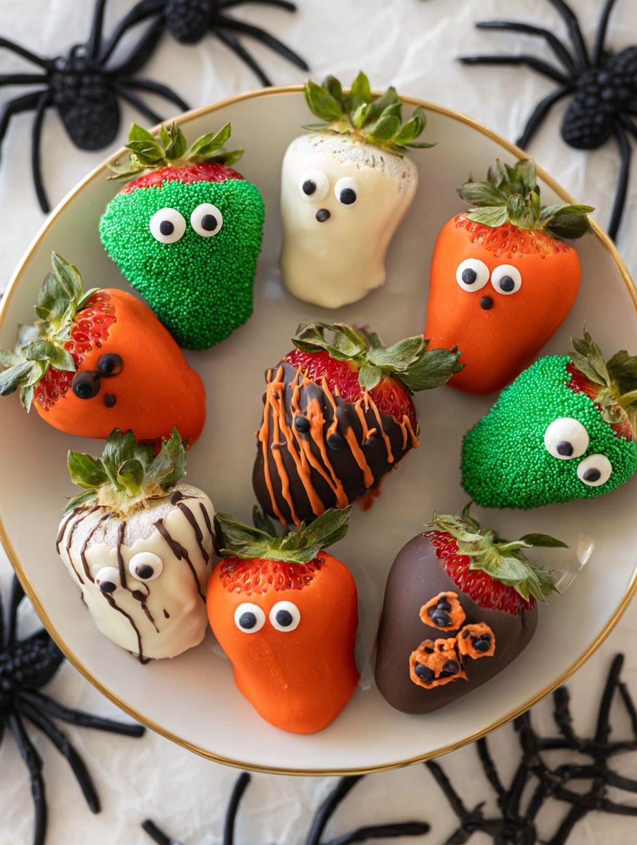 Easy Halloween Chocolate Covered Strawberries Recipe