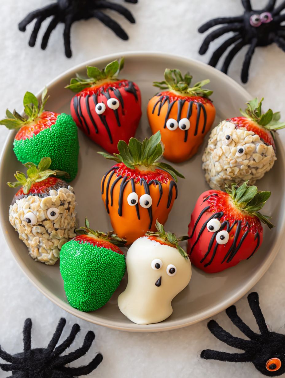 Easy Halloween Chocolate Covered Strawberries Recipe