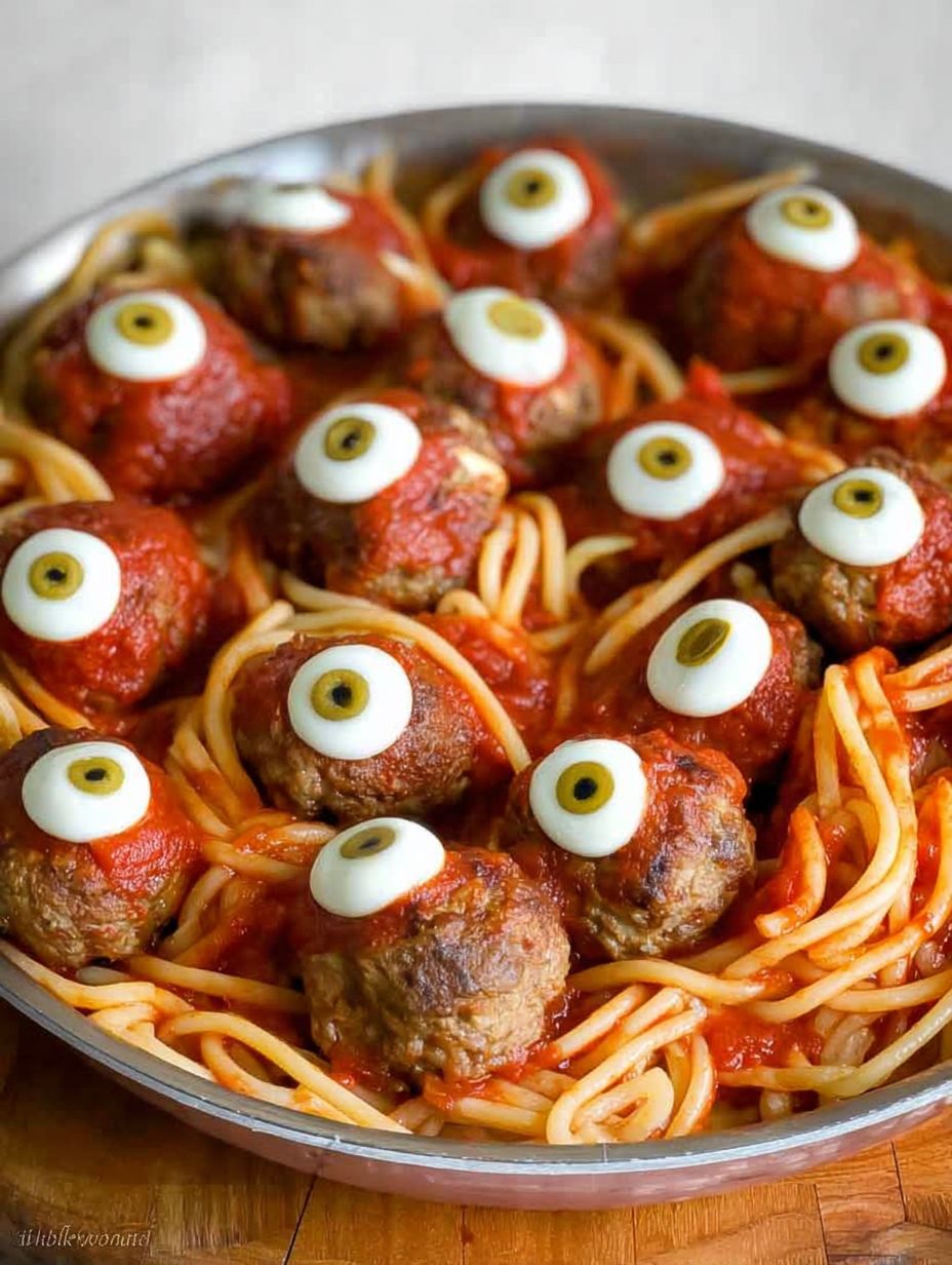 Eyeball Spaghetti And Meatballs Recipe