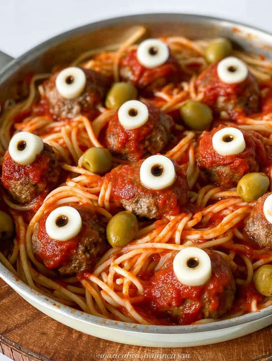 Eyeball Spaghetti And Meatballs Recipe