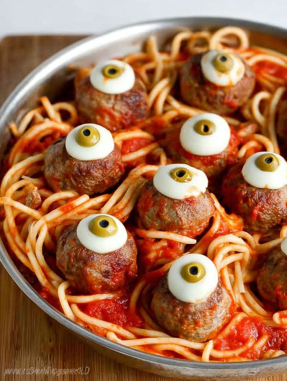Eyeball Spaghetti And Meatballs Recipe