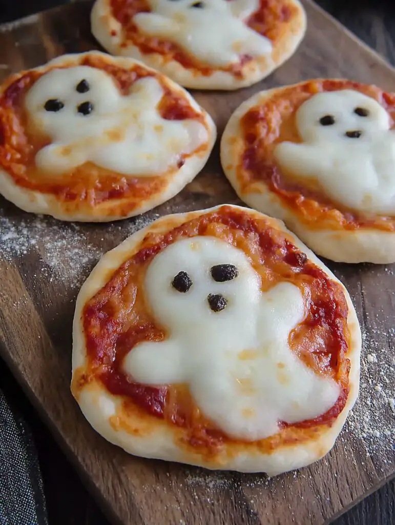 Spooktacular Mini Ghost Pizzas That Are Eerily Easy To Make Recipe