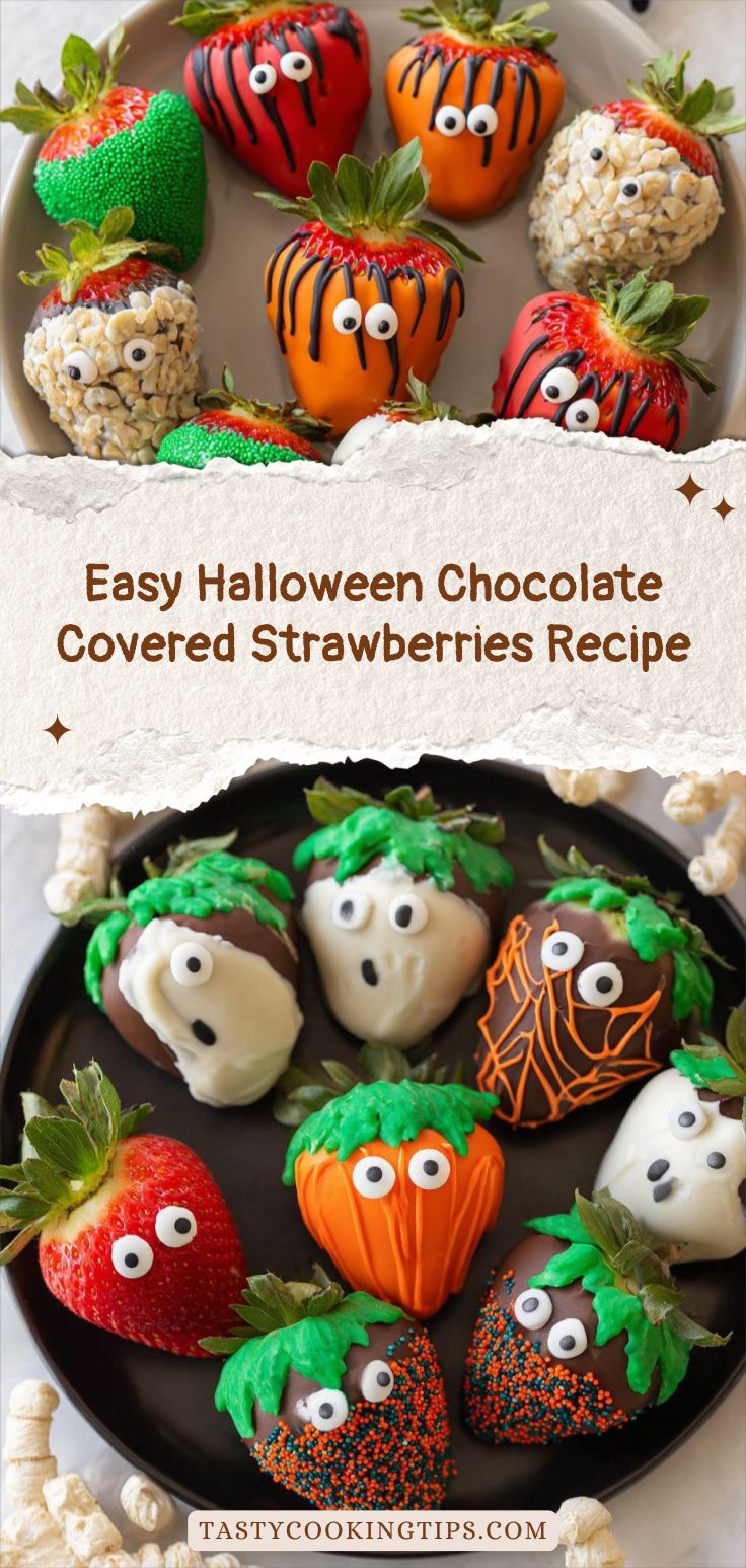 Easy Halloween Chocolate Covered Strawberries Recipe