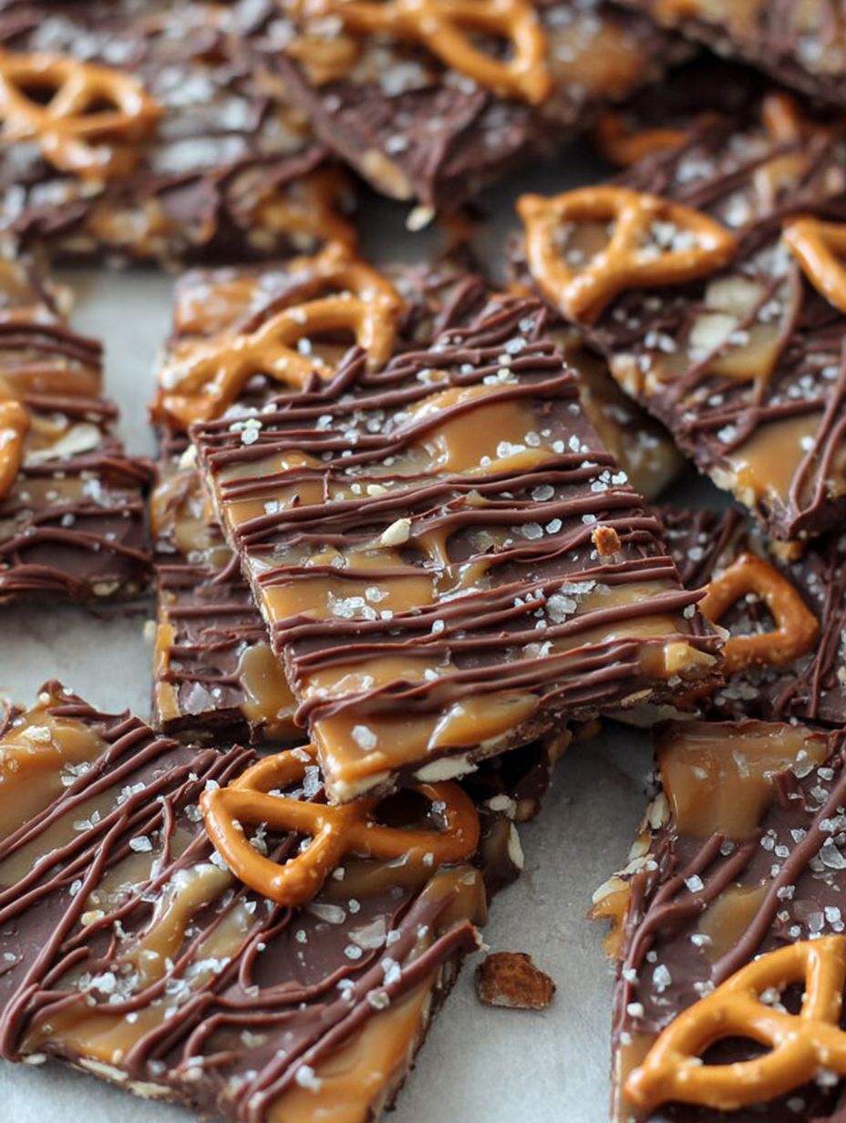 Salted Caramel Pretzel Bark Recipe for Irresistible Thanksgiving Desserts