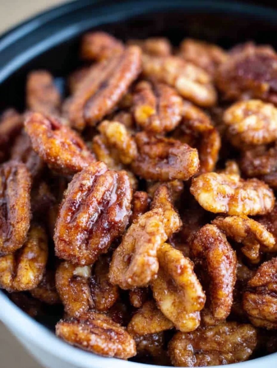 Slow Cooker Candied Cinnamon Pecans Recipe for Thanksgiving